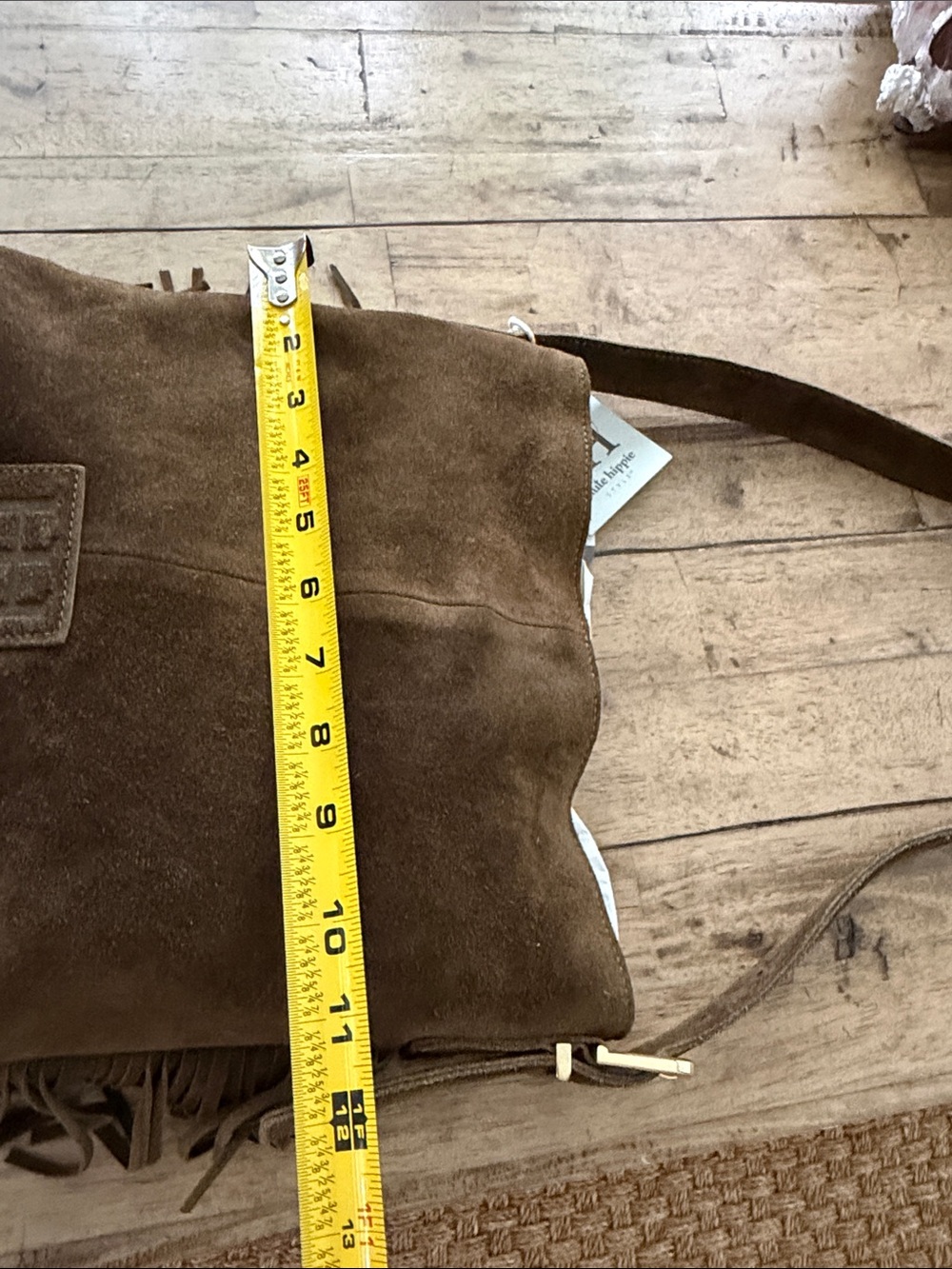 Haute Hippie Suede Fringe Shoulder Bag in Olive Brown - Casual Women’s Tote NWT - Picture 16 of 16